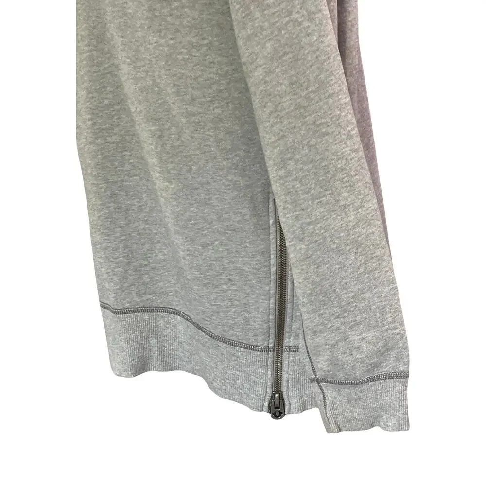True Religion Gray Crewneck Sweatshirt Logo Raglan Zip Side Men’s Large